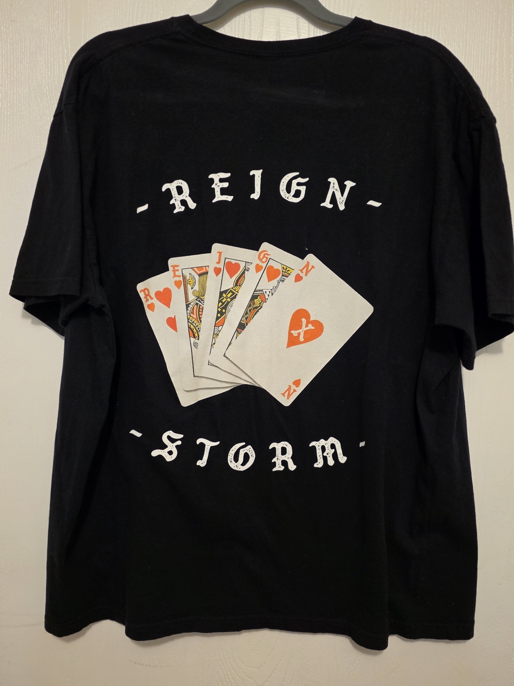 Storm Black Short-Sleeve Tee with Playing Card Graphic